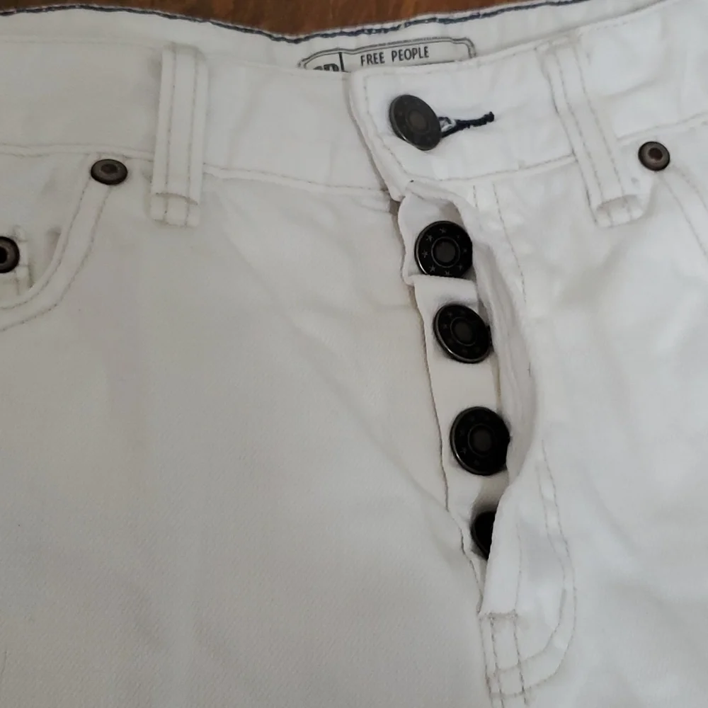 Free People White Button Fly Shorts
